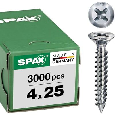 Spax FEX Speedrive Cut - Viti 4,0 x 30 mm - Argento - per profili in PVC e acciaio - Confezione da 3000 Spax FEX Speedrive Cut - Viti 4,0 x 30 mm - Argento - per profili in PVC e acciaio - Confezione da 3000