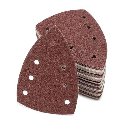 FD-Workstuff Carta abrasiva 60 fogli 100 x 150 mm 7 fori Mixpack 10x ogni grana 40/60/80/120/180/240 Triangoli di levigatura Delta Fogli di levigatura per levigatrice multipla FD-Workstuff Carta abrasiva 60 fogli 100 x 150 mm 7 fori Mixpack 10x ogni grana 40/60/80/120/180/240 Triangoli di levigatura Delta Fogli di levigatura per levigatrice multipla