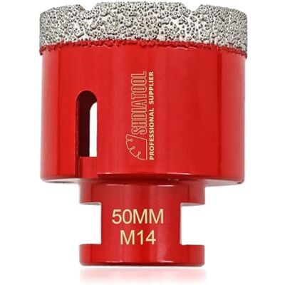 SHDIATOOL Punta per Trapano Diamantata 50mm Vacuum Brasato Foretto Diamantato per Porcellana Piastrella Granito Marmo Taglio a Secco SHDIATOOL Punta per Trapano Diamantata 50mm Vacuum Brasato Foretto Diamantato per Porcellana Piastrella Granito Marmo Taglio a Secco