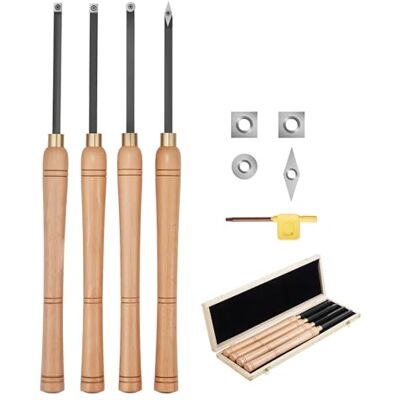 VEVOR Set di Utensili per Tornitura per Legno 4 pezzi, Set di Scalpelli per Tornio Utensili per Sgrossatura Finitura, Strumenti per Tornitura Lavorazione del Legno Fai da te VEVOR Set di Utensili per Tornitura per Legno 4 pezzi, Set di Scalpelli per Tornio Utensili per Sgrossatura Finitura, Strumenti per Tornitura Lavorazione del Legno Fai da te
