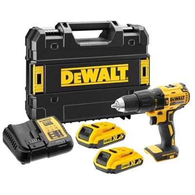 DeWalt XR 18V Trapano Avvitatore Combinato Brushless, Compatto Senza Fili con 2x Batterie XR Li-Ion 2Ah, Caricabatterie, Valigetta, Alta Coppia, Luce LED, Prestazioni Versatili – DeWalt XR 18V Trapano Avvitatore Combinato Brushless, Compatto Senza Fili con 2x Batterie XR Li-Ion 2Ah, Caricabatterie, Valigetta, Alta Coppia, Luce LED, Prestazioni Versatili –
