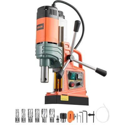 VEVOR Trapano Magnetico Motore da 1450 W Industriale, Diametro di Carotaggio 50 mm, Forza Magnetica 13000 N, Portatile con 6 Punte di Carotaggio, Velocità Variabile, per Forare Superfici Metalliche VEVOR Trapano Magnetico Motore da 1450 W Industriale, Diametro di Carotaggio 50 mm, Forza Magnetica 13000 N, Portatile con 6 Punte di Carotaggio, Velocità Variabile, per Forare Superfici Metalliche