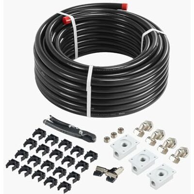 VEVOR Kit di Tubi per Compressore d'Aria, 30,48 m x 19,05 mm, Sistema di Tubazioni per Aria Compressa in HDPE-Alluminio, a Prova di Perdite, Resistente alla Pressione per Garage e Officine, Nero VEVOR Kit di Tubi per Compressore d'Aria, 30,48 m x 19,05 mm, Sistema di Tubazioni per Aria Compressa in HDPE-Alluminio, a Prova di Perdite, Resistente alla Pressione per Garage e Officine, Nero