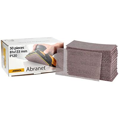 Mirka Abranet rete strisce abrasive 81x133 mm a strappo/grana P120 / 50 pz/per levigare legno, stucco, vernice, plastica / Mirka Abranet rete strisce abrasive 81x133 mm a strappo/grana P120 / 50 pz/per levigare legno, stucco, vernice, plastica /