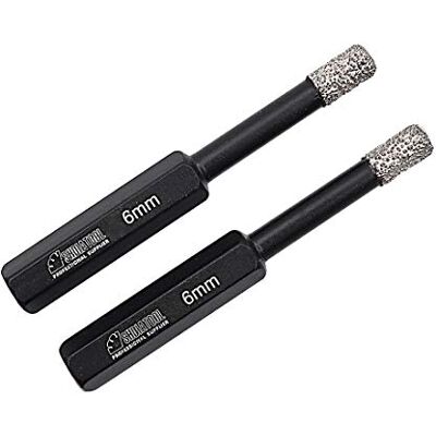 SHDIATOOL Punta per Secco Trapano Diamantata 2 Pezzi 6mm ad Attacco Esagonale per Porcellana Piastrella Ceramica Marmo SHDIATOOL Punta per Secco Trapano Diamantata 2 Pezzi 6mm ad Attacco Esagonale per Porcellana Piastrella Ceramica Marmo