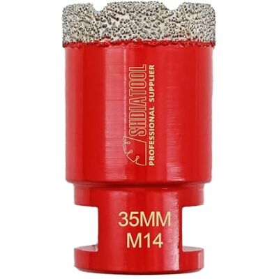 SHDIATOOL Punta per Trapano Diamantata 35mm Tazza per Piastrelle M14 Fresa per Gres Porcellanato 35 mm Foretto Diamantato per Marmo Ceramica Granito per Flex, Vacuum Brasato SHDIATOOL Punta per Trapano Diamantata 35mm Tazza per Piastrelle M14 Fresa per Gres Porcellanato 35 mm Foretto Diamantato per Marmo Ceramica Granito per Flex, Vacuum Brasato