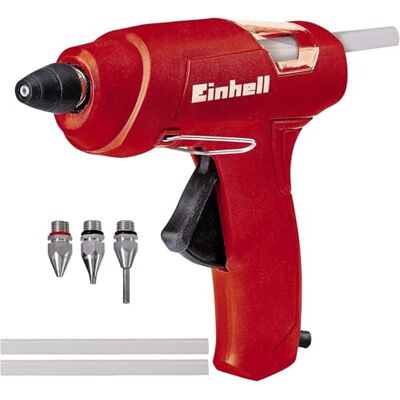 Einhell Pistola per colla a caldo TC-GG 30 max. 195 °C tempo di riscaldamento 300 sec. Avanz. meccanico ugello standard, piatto, prolunga 3 bastoncini di colla Einhell Pistola per colla a caldo TC-GG 30 max. 195 °C tempo di riscaldamento 300 sec. Avanz. meccanico ugello standard, piatto, prolunga 3 bastoncini di colla
