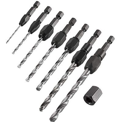 TREND Set 7 punte HSS imperiali, rilascio rapido, gambo esagonale 1/4 Include 7 punte HSS imperiali con gambo esagonale 1/4" per cambi rapidi, TREND Set 7 punte HSS imperiali, rilascio rapido, gambo esagonale 1/4 Include 7 punte HSS imperiali con gambo esagonale 1/4" per cambi rapidi,