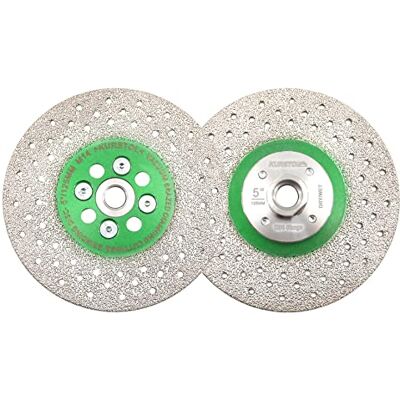 KURSTOL Disco Diamantato Lama diamantata per taglio abrasivo 2 pezzi 5"/125mm X M14 Arbor, mola in granito per smussare modellare gres porcellanato, piastrelle, ceramica, granito, cemento KURSTOL Disco Diamantato Lama diamantata per taglio abrasivo 2 pezzi 5"/125mm X M14 Arbor, mola in granito per smussare modellare gres porcellanato, piastrelle, ceramica, granito, cemento