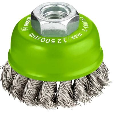 Bosch 1x Spazzola a tazza PRO Stainless Steel heavy a filo intrecciato piccole, filetto M14 (per Metalli non ferrosi, Acciaio, Ø 65 mm, Professional Accessorio Smerigliatrice angolare piccola) Bosch 1x Spazzola a tazza PRO Stainless Steel heavy a filo intrecciato piccole, filetto M14 (per Metalli non ferrosi, Acciaio, Ø 65 mm, Professional Accessorio Smerigliatrice angolare piccola)