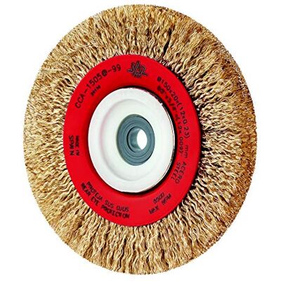 JAZ Cepillo circular alambre bleado, diam. 150, multieje, acero latonado bleado JAZ Cepillo circular alambre bleado, diam. 150, multieje, acero latonado bleado