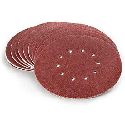 Wabrasive 50 dischi abrasivi da parete e soffitto, grana 180, carta abrasiva da 225 mm, con fissaggio a strappo a 10 fori, adatti per levigatrici a disco per pareti e soffitti Wabrasive 50 dischi abrasivi da parete e soffitto, grana 180, carta abrasiva da 225 mm, con fissaggio a strappo a 10 fori, adatti per levigatrici a disco per pareti e soffitti