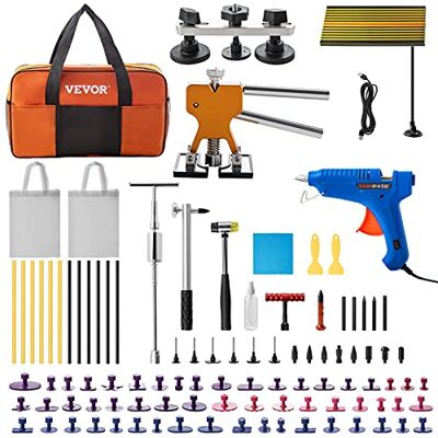 VEVOR Strumenti Kit Automobile da 89 Pezzi per Rimozione delle Ammaccature con Estrattore e Pistola per Colla a Caldo, Kit Rimozione per Carrozzeria Ammaccata, Set Completo per Auto di Riparazione VEVOR Strumenti Kit Automobile da 89 Pezzi per Rimozione delle Ammaccature con Estrattore e Pistola per Colla a Caldo, Kit Rimozione per Carrozzeria Ammaccata, Set Completo per Auto di Riparazione