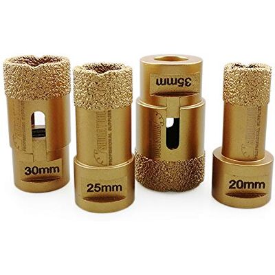 SHDIATOOL Set di punte per trapano al diamante sotto vuoto, con filettatura M14, diametro 15 mm, per foratura a secco in porcellana, piastrelle, granito, marmo SHDIATOOL Set di punte per trapano al diamante sotto vuoto, con filettatura M14, diametro 15 mm, per foratura a secco in porcellana, piastrelle, granito, marmo