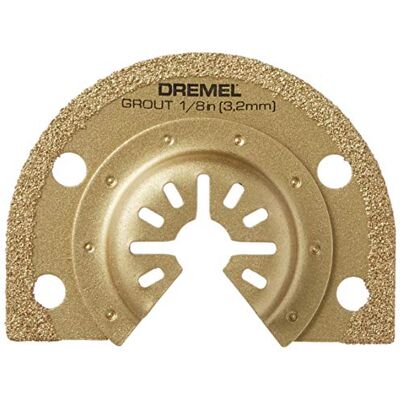 Dremel 1/8-Inch Oscillating Multitool Blade for Grout Removal, Fast Cutting Carbide Accessory Universal Quick- Fit Interface Fits Bosch, Makita, Milwaukee, and Rockwell, Gold Dremel 1/8-Inch Oscillating Multitool Blade for Grout Removal, Fast Cutting Carbide Accessory Universal Quick- Fit Interface Fits Bosch, Makita, Milwaukee, and Rockwell, Gold