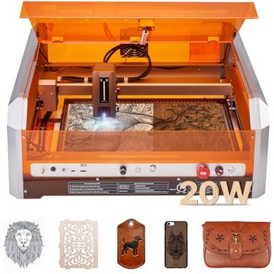 VEVOR Macchina per Incisione Taglierina Incisore Laser 20 W, Macchina per Incisione con Custodia 30000 mm/min, Incisore con Area di Lavoro 400 x 400 mm Lunghezza d'Onda 455nm, per Legno, Pelle, Vetro VEVOR Macchina per Incisione Taglierina Incisore Laser 20 W, Macchina per Incisione con Custodia 30000 mm/min, Incisore con Area di Lavoro 400 x 400 mm Lunghezza d'Onda 455nm, per Legno, Pelle, Vetro