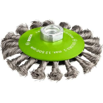 Bosch 1x Spazzola per smussatura PRO Stainless Steel heavy a filo intrecciato piccole, filetto M14 (per Metalli non ferrosi, Acciaio, Ø 115 mm, Professional Accessorio Smerigliatrice angolare piccola) Bosch 1x Spazzola per smussatura PRO Stainless Steel heavy a filo intrecciato piccole, filetto M14 (per Metalli non ferrosi, Acciaio, Ø 115 mm, Professional Accessorio Smerigliatrice angolare piccola)