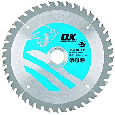 OX -tctw-tf-1652040 40 denti taglio del legno ATB Thin Kerf, lama per sega circolare, 0 V, argento/blu, 165/20 mm OX -tctw-tf-1652040 40 denti taglio del legno ATB Thin Kerf, lama per sega circolare, 0 V, argento/blu, 165/20 mm