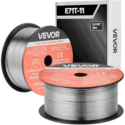 VEVOR Filo MIG per Saldatura da 0,9 mm 0,45 kg, in Acciaio Dolce Senza Gas con Pochi Schizzi per Saldatura ad Arco in Tutte le Posizioni, Autoprotetto per Uso Esterno, Confezione da 2 Rotoli VEVOR Filo MIG per Saldatura da 0,9 mm 0,45 kg, in Acciaio Dolce Senza Gas con Pochi Schizzi per Saldatura ad Arco in Tutte le Posizioni, Autoprotetto per Uso Esterno, Confezione da 2 Rotoli