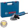 Bosch Smerigliatrice angolare a filo GWS 12-125 (Ø disco: 125 mm, 1200 W pot., protez. riavvio accidentale, incl. 1 disco diam., impugn. suppl., cuffia prot., dado serr., valigetta prof.)