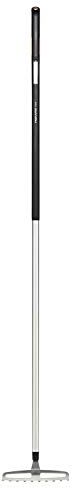 Fiskars Rastrello per roseti con 10 denti, Lunghezza: 165,5 cm, Larghezza: 23,3 cm, Nero/Arancione, Alluminio/Plastica, S, Xact,