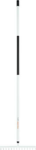 Fiskars Rastrello con 14 denti, Larghezza: 36 cm, Denti in acciaio temprato/Manico in alluminio, Nero/Bianco, Light,