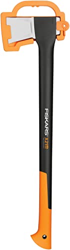 Fiskars Ascia da spacco 1,6 kg, 71 cm, Rivestimento antiaderente, Acciaio/Plastica con fibra di vetro, Nero/Arancione, X21–L, 1015642