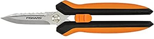 Fiskars Forbici Multiuso da Giardinaggio, Lunghezza: 20,6 cm, Lame in Acciaio Inossidabile e Impugnatura in Plastica, Nero/Arancione, Solid, SP-320,