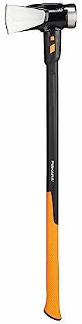 Fiskars Ascia da spacco IsoCore XXL per spaccare tronchi o piantare cunei, Lunghezza: 92 cm, Peso: 3,6 kg, Nero/Arancione,