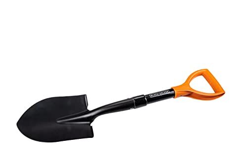 Black & Decker Pala – 67 cm – 800 GR – Inossidabile – Testa in acciaio al carbonio e manico in fibra di vetro – Nero