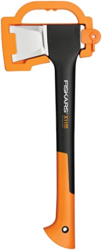 Fiskars Ascia da spacco 1,1 kg, 44 cm, Rivestimento Antiaderente, Acciaio/Plastica con Fibra di Vetro, Nero/Arancione, X11–S, 1015640