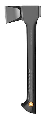 Fiskars Ascia da Spacco, Solid, Fodero per Lama e Trasporto, Rivestimento Antiaderente, Lama in Acciaio/Manico in Plastica Rinforzata con Fibra di Vetro, Nero/Arancione, A11, 49cm, 1,1 kg,