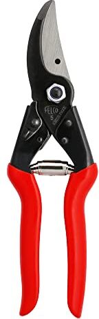 FELCO 5 Forbici da potatura (Capacità di taglio Ø 25 mm, Lunghezza 225 mm, Forbici da potatura per uva con lama in acciaio, testa di taglio appuntita)