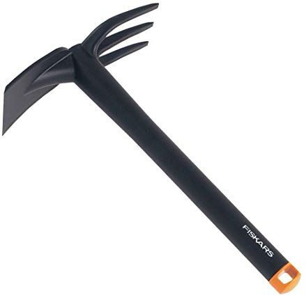 Fiskars Zappetta a due punte, Lunghezza: 32 cm, Plastica rinforzata con fibra di vetro, Nero/Arancione, Solid,