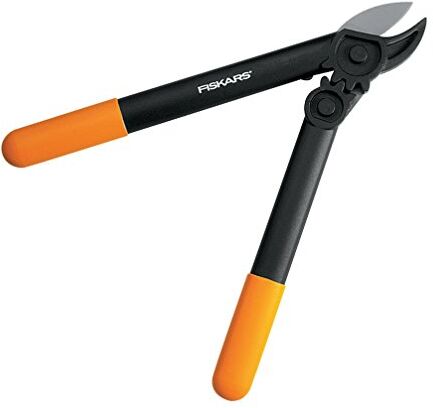 Fiskars Troncarami a Incudine per Legno Secco e Duro, Sistema a Cremagliera PowerGear II, Lame in Acciaio Temprato con Rivestimento Antiaderente, Lunghezza: 39 cm, Nero/Arancione, L31,