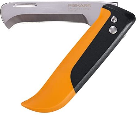 Fiskars Coltello a Serramanico per Frutta e Verdura, Per il Raccolto, Lunghezza Totale: 17,8 cm, Acciaio Inossidabile/Plastica, Nero/Arancione, X-series, K80,