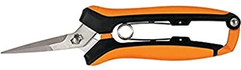 Fiskars Forbici per Fiori a Lame Curve, Lunghezza: 17,1 cm, Lame in Acciaio Inossidabile e Impugnatura in Plastica, Nero/Arancione, Micro-Tip, Solid, SP-160,