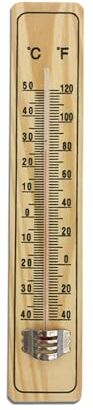 Generic Newwyt Termometro per interni ed esterni Termometro da parete Termometro verticale in legno Misuratore di temperatura per giardino domestico