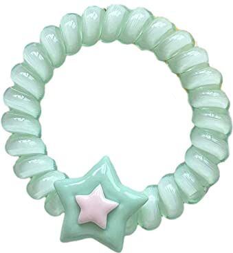 Generic mayDONG Corde elastiche per capelli, decorazione a forma di stella, color crema, per coda di cavallo e coda di cavallo, per ragazze