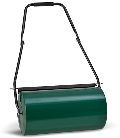 Juskys rullo da giardino Fritz con deflettore dello sporco Rullo manuale riempibile con acqua/sabbia 48L / 60 kg Rullo da giardino 60 cm Rullo per prato e campo