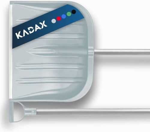 KADAX Pala da neve  con manico ergonomico, larghezza delle foglie: 49 cm, foglia di plastica, cambio di neve, rivestimento di neve (stelo in alluminio, argento)