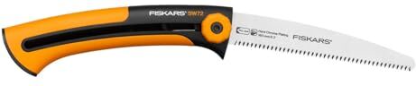 Fiskars Seghetto con Lama a Scomparsa per Pannelli e Tavole di Legno, Dentatura Sottile, Lunghezza della Lama 16 cm, Lama Retrattile, Xtract, SW72,