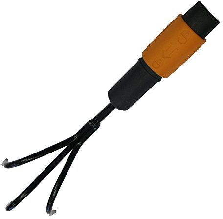 Fiskars Coltivatore, Piccolo Rastrello, Testa di attrezzo, Larghezza: 5,5 cm, Nero/Arancione, QuikFit,