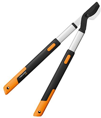 Fiskars Troncarami Telescopico con Lame Bypass SmartFit per Legno Verde, Lama con Rivestimento Antiaderente, Acciaio Temprato, Lunghezza Manico: 66-90 cm, Nero/Arancione, L86, 1013564