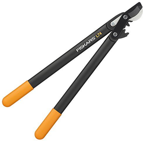 Fiskars Troncarami con Lame Bypass per Legno Verde, Sistema a Ingranaggi PowerGear, Rivestimento Antiaderente, Diametro Taglio: 3,8 cm, Acciaio Temprato, Lunghezza: 55 cm, Nero/Arancione, L74,