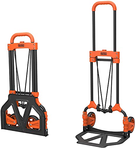 Black & Decker Chariot Pliable Carrello Pieghevole, Nero-Arancione