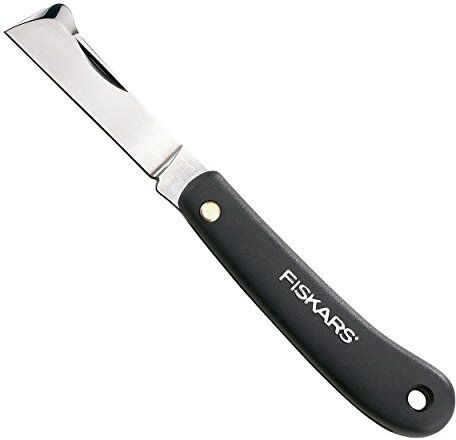 Fiskars Coltello da innesto a penna, Lunghezza totale: 17 cm, Acciaio inossidabile, Nero, K60,