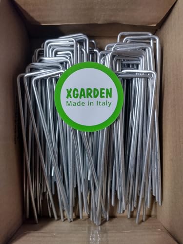 Generic XgardeN Picchetti per telo pacciamatura (100 pz) 150x30 mm Acciaio zincato a caldo antiruggine EN 10204 3.1