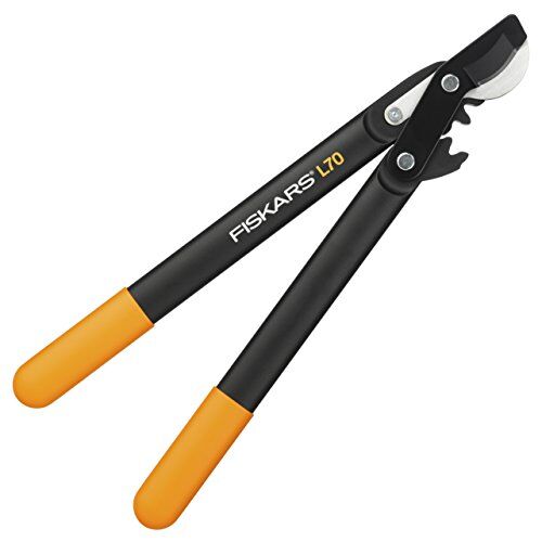 Fiskars Troncarami con Lame Bypass per Legno Verde, Sistema a Cremagliera PowerGear,Lame in Acciaio Temprato con Rivestimento Antiaderente, Lunghezza: 46 cm, Nero/Arancione, L70,