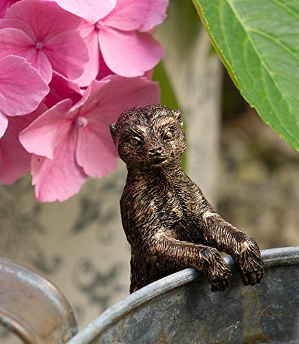Pot Buddies Ornamento decorativo da giardino da appendere fatto a mano con figura di suricato, decorazione da giardino